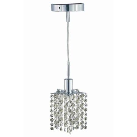 Elegant Lighting Mini 1 light Chrome Pendant 1281D-R-P-CL/RC